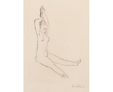 Sintenis, RenèeGlatz/Schlesien, 1888 - Berlin, 1965Versch., o. R.2 Bl.: Weiblicher Akt. Radierung auf Bütten. Beide in Bleist