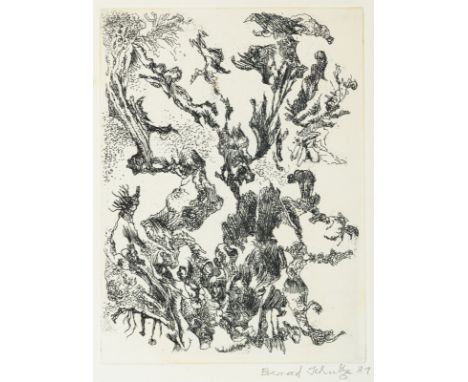 Schultze, BernardSchneidemühl/Westpr., 1915 - Köln, 2005Blattgröße: 38 x 29 cm; 20 x 15 cm, o. R.Ohne Titel, 1981. Folge von 