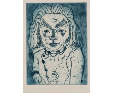 Gramatté, WalterBerlin, 1897 - Hamburg, 1929Blattgröße: 45 x 33 cm; 30,5 x 22,5 cm, o. R."Mädchen mit Halskette", 1913. Farbr