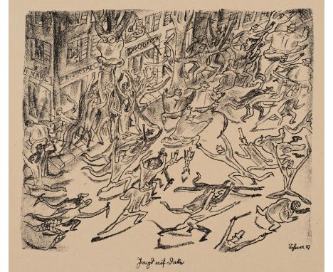 Schnarrenberger, WilhelmBuchen/Baden, 1892 - Karlsruhe, 1966Versch., o., R.4 Bl.: "Alte Männer gehn spazieren", 20. "Die Damp