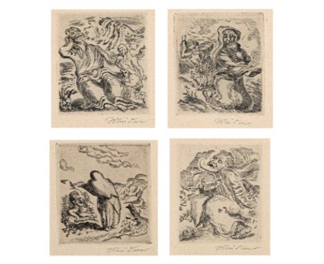 Meidner, LudwigBernstadt/Schlesien, 1884 - Darmstadt, 19667 x 5,5 cm, o. R.4 Bl.: Ohne Titel. Radierung auf Bütten. Alle in B