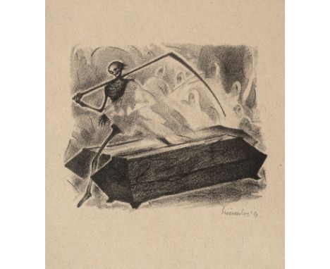 Steiner-Prag, HugoPrag, 1880 - New York, 1945Blattgröße: 22 x 17,5 cm, o. R.4 Bl.: Ohne Titel, 1919. Lithografie auf Bütten a