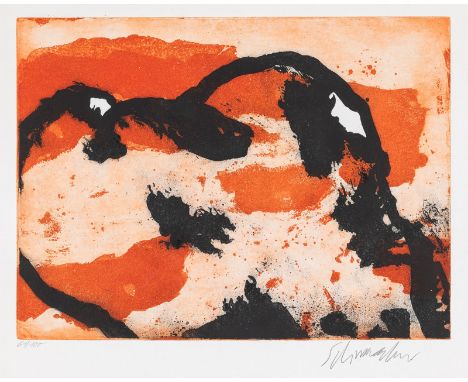 Schumacher, EmilHagen, 1912 - San José/Ibiza, 1999Blattgröße: 50 x 70 cm; 32 x 49 cm, o. R.KA 1, 1971. Farbradierung auf Bütt
