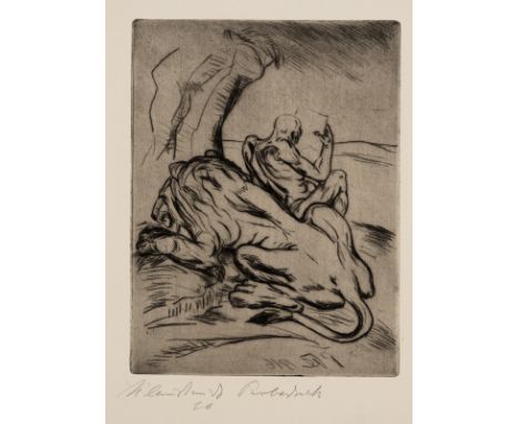 Kleinschmidt, PaulBublitz, 1883 - Bensheim / Bergstrasse, 1949Versch., o. R.3 Bl.: Hieronymus und der Löwe, 1916; Der Löwe re