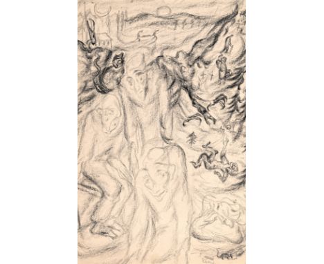 Ehrlich, GeorgWien, 1897 - Luzern, 196647 x 30 cm, o. R.Weltuntergang, um 1940. Kohle und Bleistift auf Papier. In Bleistift 