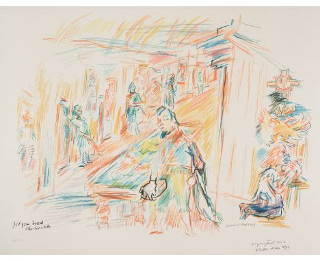 Kokoschka, OskarPöchlarn, 1886 - Villeneuve, 1980Mappenformat: 66 x 52,5 x 1 cm"Comenius", 1975/1976. Folgen von sechs Farbse