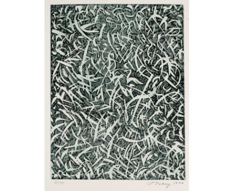Tobey, MarkCenterville/Wisconsin, 1890 - Basel, 1976Blattgröße: 53 x 42,6 cm; 31,6 x 24,1 cm, o. R."Summer breeze", 1970. Far