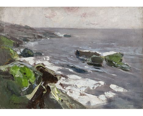 Hagemeister, KarlWerder (Havel), 1848 - 193379 x 110 cm, R."Küstenlandschaft", um 1907. Öl auf Leinwand. In Öl unten rechts s