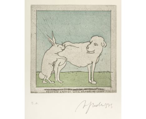 Hrdlicka, AlfredWien, 1928 - 2009Kassettenformat: 60,5 x 42 x 6,5 cm"Wiener Blut", 1973. Folge von 16 Farbradierungen und ein
