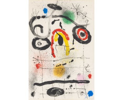 Miró, JoanBarcelona, 1893 - Palma de Mallorca, 198359,5 x 39 cm, R."Personnage au-dessus l'horizon", 1965. Farblithografie au