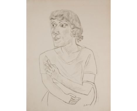 Beckmann, MaxLeipzig, 1884 - New York, 1950Blattgröße: 70,5 x 53 cm; 61,4 x 36,6 cm, o. R."Sarika mit Zigarette", 1922. Litho