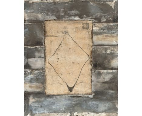 Linssen, JuppKempen am Niederrhein, geboren 1957126 x 100 cm, o. R.Ohne Titel, 1993. Mischtechnik auf Leinwand. In Bleistift 