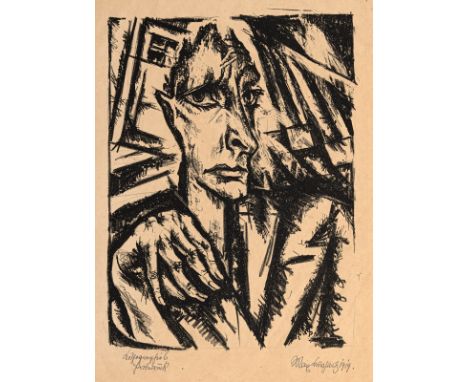 Burchartz, MaxElberfeld, 1887 - Essen, 1962Blattgröße: 61 x 44,5 cm; 38 x 28 cm, o. R.Ohne Titel, 1919. Lithografie auf Bütte