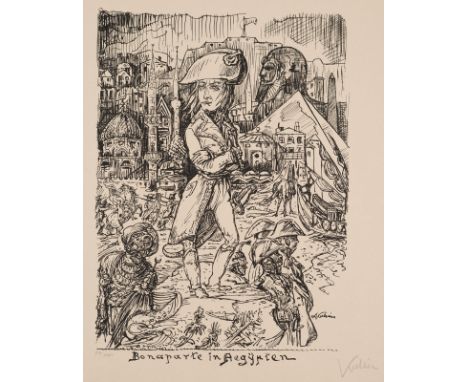 Kubin, AlfredLeitmeritz, 1877 - (Schloss) Zwickledt/Inn, 1959Blattgröße:  45,5  x 33 cm, 33,7 x 23 cm, o. R."Bonaparte in Ägy