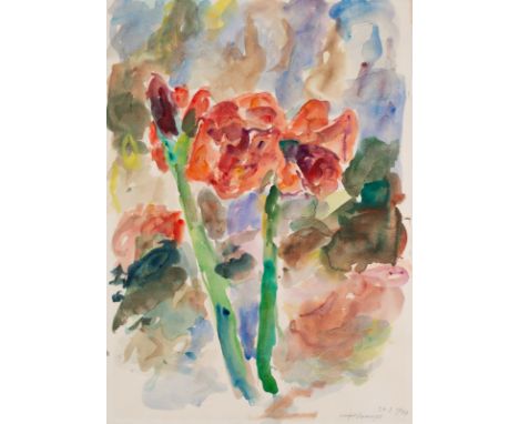 Henninger, ManfredBacknang, 1894 - Stuttgart, 198663 x 45 cm, o. R.Amaryllis, 1968. Aquarell auf Bütten. In Bleistift unten r