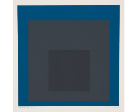 Albers, JosefBottrop, 1880 - New Haven, 1976Blattgröße: 27 x 21 cm; 17,8 x 17,8 cm, o. R."Slate and sky", 1964. Farbserigraph