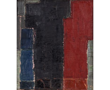 Wildemann, HeinrichLodz, 1904 - Stuttgart, 196440 x 35,5 cm, R.Komposition, 1956. Öl auf Leinwand. In Ritzung unten rechts mo