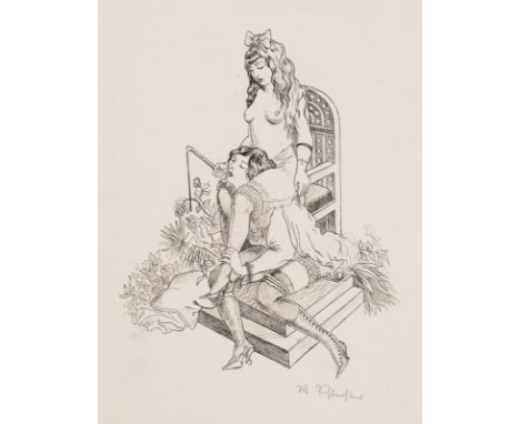 Schlichter, RudolfCalw, 1890 - München, 1955Versch., o. R.3 Bl.: Erotische Szene; Frau vor dem Spiegel. Lithografie auf versc