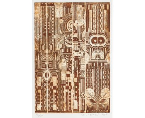 Paolozzi, EduardoEdinburgh, 1924 - London, 2005Blattgröße: 80 x 50 cm; 62 x 42,5 cm, o. R."Maahantai", 1975. Radierung in Bra