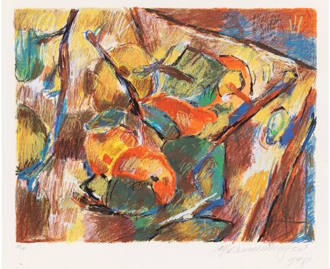 Henninger, ManfredBacknang, 1894 - Stuttgart, 1986Versch. R.Früchtestillleben. Pastell auf Papier. In Pastell unten rechts si