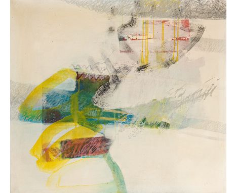 Bramke, ErdmutKiel, 1940 - Stuttgart, 200286 x 95 cm, R.Komposition, 1966. Öl auf Leinwand. In Öl rückseitig auf dem Keilrahm