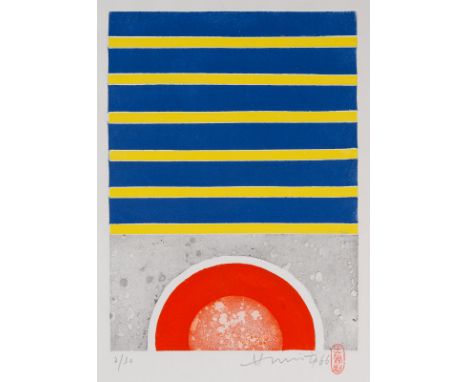 Chin, HsiaoShanghai, geboren 1935Blattgröße: 60,5 x 49 cm; 36 x 25 cm, o. R.Ohne Titel, 1966. Farbradierung auf Bütten. In Bl