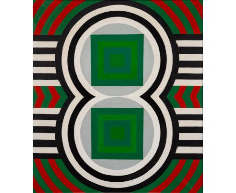 Pizzo, PiaPalermo, geboren 193780 x 70 cm, R."8", 1965. Öl auf Leinwand. In Öl rückseitig signiert, datiert und betitelt.Priv