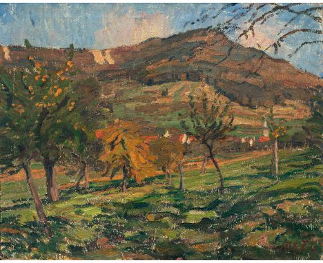 Caspar-Filser, MariaRiedlingen, 1878 - Brannenburg/Inn, 196865 x 81 cm, R."Herbst auf der schwäbischen Alb", um 1910. Öl auf 