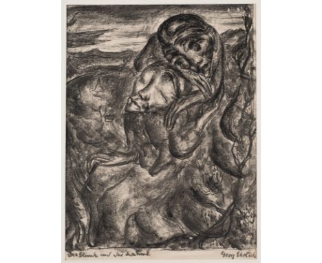 Ehrlich, GeorgWien, 1897 - Luzern, 196638 x 28 cm, o. R."Der Blinde und der Lahme". Kohle auf Papier. In Kohle unten rechts s
