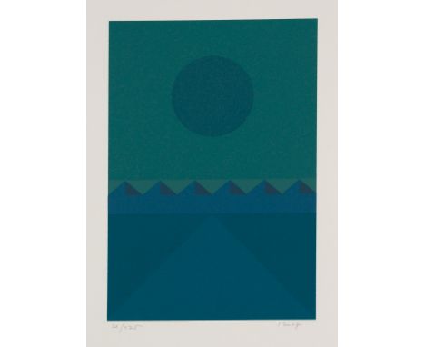 Ruoff, FritzNürtingen, 1906 - 1988Mappenformat: 42 x 32 cm"Geometrische Landschaft I - III", 1974/1978. Folge von drei Farbse