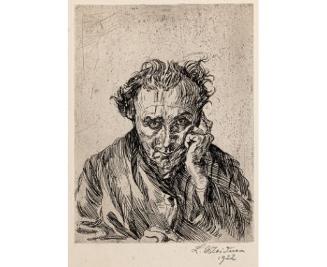 Meidner, LudwigBernstadt/Schlesien, 1884 - Darmstadt, 1966Blattgröße: 53,5 x 37,7 cm; 26,5 x 20,7 cm, o. R.Porträt Eugen Klöp