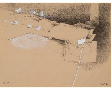 Konvolut: 35 Grafiken aus der Folge "Das Kunstwerk"27 x 21 cm, o. R.Verschiedene Künstler u.a. Fritz König, Bernd Berner, Mic