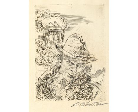 Meidner, LudwigBernstadt/Schlesien, 1884 - Darmstadt, 1966Blattgröße: 22,2  x 15,8 cm; 17,5  x 12,5 cm, o. R.Selbstbildnis vo