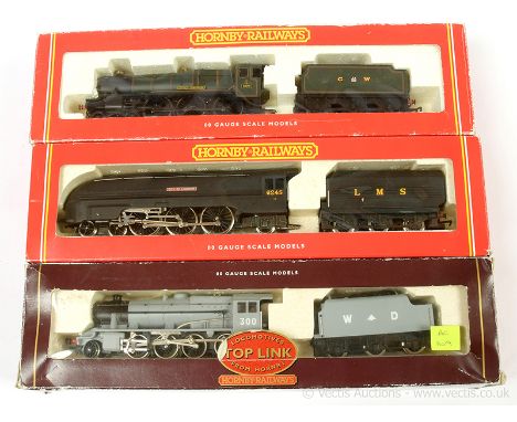 Hornby Railways OO Gauge trio of Steam Outline Locomotives consisting of R2085 4-6-0 Loco and Tender Great Western green Coun