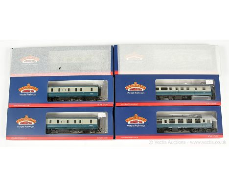 Bachmann OO Gauge ex-shop stock BR blue/grey Passenger Coaches comprising 39-700DC Mk.2F Brake Open 2nd Coach with factory fi
