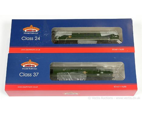 Bachmann OO Gauge BR green Diesel Locos comprising 32-782 Co-Co Class 37 No.D6801 and 32-430A Bo-Bo Class 24 No.D5030, condit