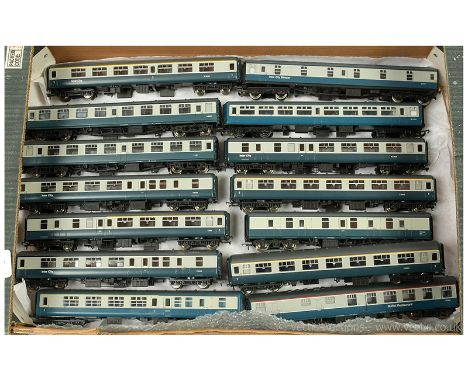 Bachmann OO Gauge group of BR blue/grey Intercity Coaches consisting of Buffet Restaurant, Full Brake, Brake Corridor, Interc