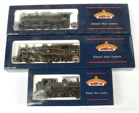 Bachmann OO Gauge trio of Steam Outline Locomotives consisting of Ref 32-350 2-6-4 BR lined black Class 4MT Tank Loco No.8006