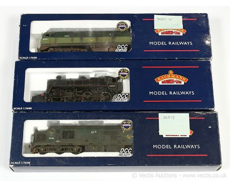 Bachmann OO Gauge re-identified Steam and Diesel Locos comprising 2-6-0 lined black Standard Class 4 now No.76047, light weat