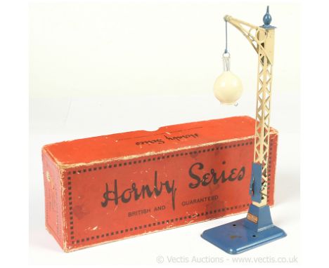 Hornby O Gauge No.1 Lamp Standard (Globe), blue base and finial, some paint loss to base otherwise generally Excellent in Goo