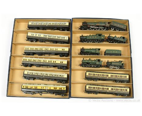 Bachmann / Hornby OO Gauge (China) a group of GWR Steam Outline Locomotives and Coaches a quantity consisting of a 4-6-0 Loco