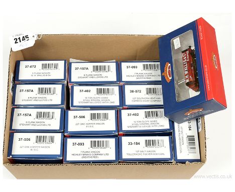 Bachmann OO Gauge ex-shop stock Private Owner Goods Wagons comprising 2 x 37-506 BISC Hopper, 3 x 37-157A Stewart &amp; Lloyd