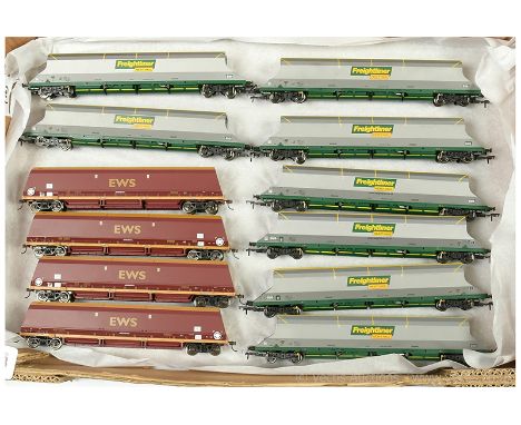 Bachmann OO Gauge a group of Goods Wagons consisting of HTA EWS Bogie Hoppers x 4 together with HA Freightliner Heavy Haulage