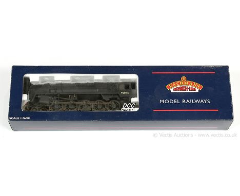Bachmann OO Gauge renumbered 2-10-0 BR black 9F Class now No.92076 and light weathering added, condition Excellent in Good Pl