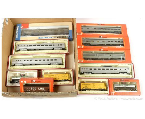 HO North American Outline Passenger and Freight Rolling Stock comprising Rivarossi 3 x NYC (Empire State Express) silver live
