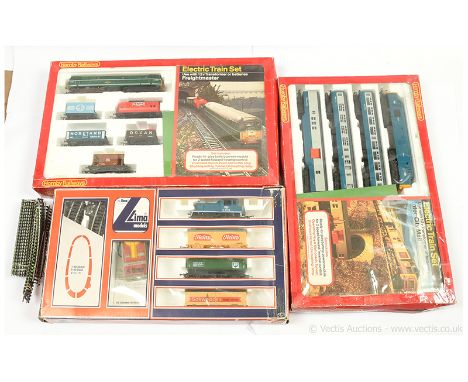 OO Gauge Train Sets and Accessories comprising Lima Diesel Freight Set containing 0-4-0 blue Diesel Shunter No.D2785, 3 x Wag