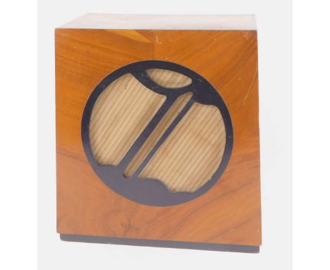 An Art Deco walnut and ebonised cased radio, by the Whiteley Electrical Radio Company Limited, Radio Works, Mansfield, in a s