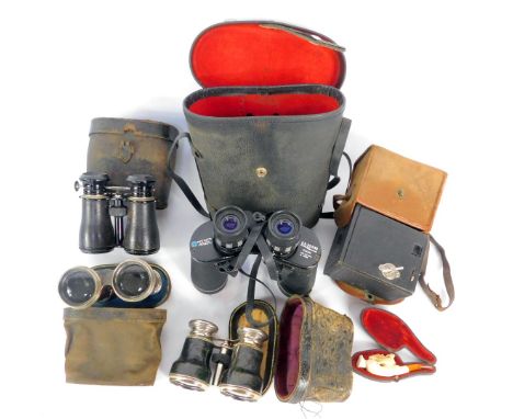 A pair of Ranger 5X-25-X40 binoculars, The Jockey Club Paris racing glasses, Marine glasses, Verez racing glasses, Kodak Brow