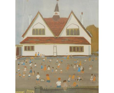 After Marie Whitby. Village School, print, signed and titled, 57cm x 52.5cm. 