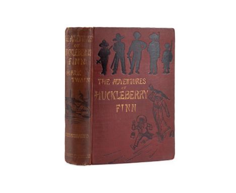 Adventures of Huckleberry Finn by Mark Twain. Published 1884 by Chatto and Windus. The first UK edition actually preceded the